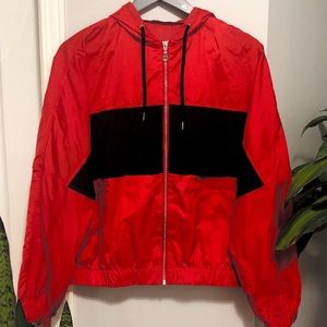 Forever 21, Red & Black Bomber Windbreaker